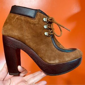 02 - NWOT Lucky Brand Cendara Heeled Suede Work Style Boot Sz 6 (EU 36)